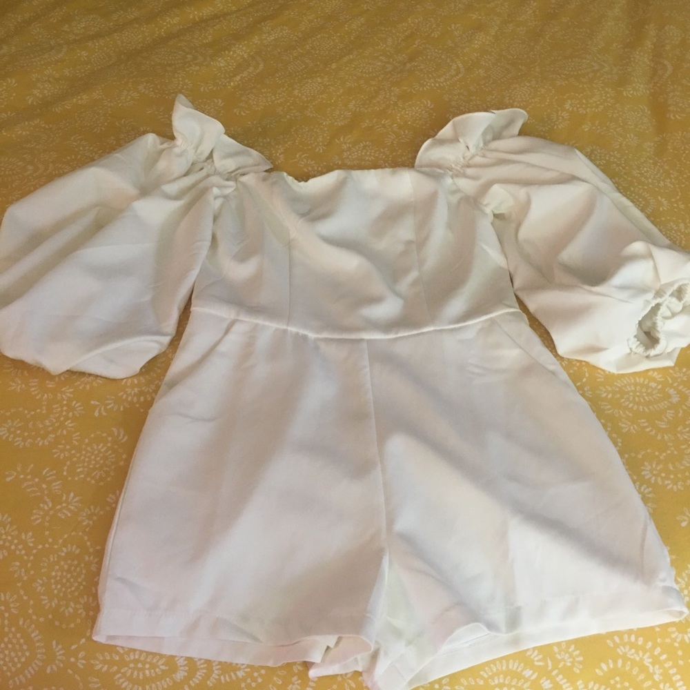 All in one romper off shoulders